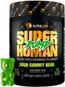ALPHA LION Superman Pompa przed treningiem Proszek, Kofeina Nootropowa i Stim Bezpłatny Prestress Supplement, Aciric Oxide Booster, Muscle Gainer, Energy & Focus (42 Sługi, Sour Gummy Bear)