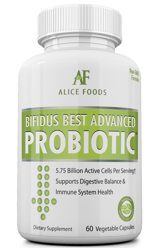 Fast Natural Bloating Relief - Bifidus Best Advanced Probiotic 60 Day + Kombucha Guide - Premium Probiotyki dla mężczyzn i kobiet - na problemy jelitowe, Bloating, Biegunka, Gaz, Bladder, UTI