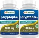 Najlepsi naturalni L- Tryptofan 1000 mg 60 tabletek (60 liczenie (opakowanie po 2))