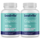 BESTVITE Cognizin Citicoline 500mg (120 Kapsułek wegetariańskich) (60x2) - Clinically Studied Premium Choline Nootropic - No Stearates - Vegan - Gluten Free - Brain Supplements for Memory and Focus