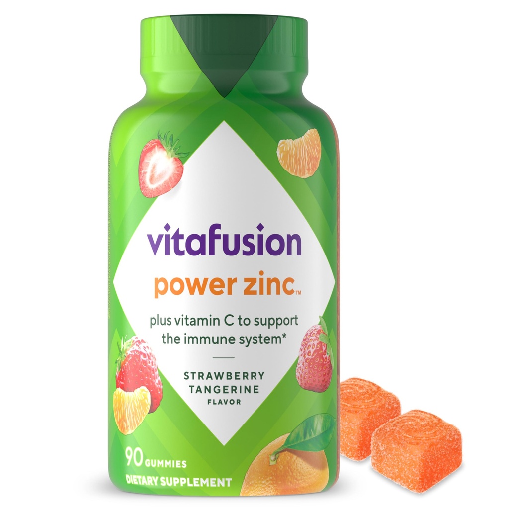 Witafuzja Moc Cynk Gummy Witaminy, Truskawka Tangerine zapachowe immunologiczne wsparcie (1), 90 Hrabia