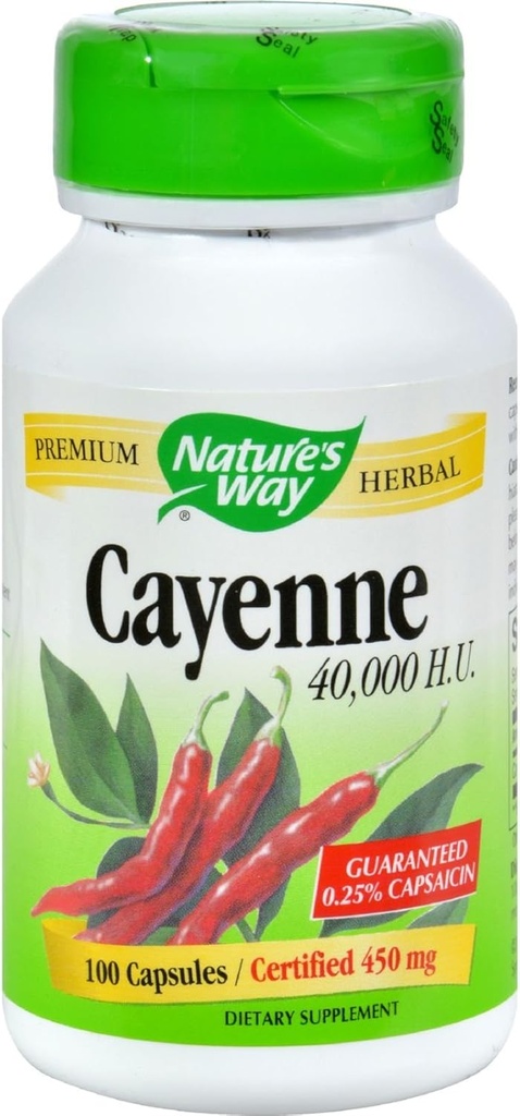 Nature 's Way Cayenne i Pepper 450 Mg kapsułki, 100 Hrabia
