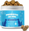 Natural Probiotic suplement diety dla psów - Probiotic Chewable z Prebiotyki i Enzymy Wspomaga Gut Zdrowie, Biegunka i trawienie, Poprawa układu immunologicznego Alergia skóry