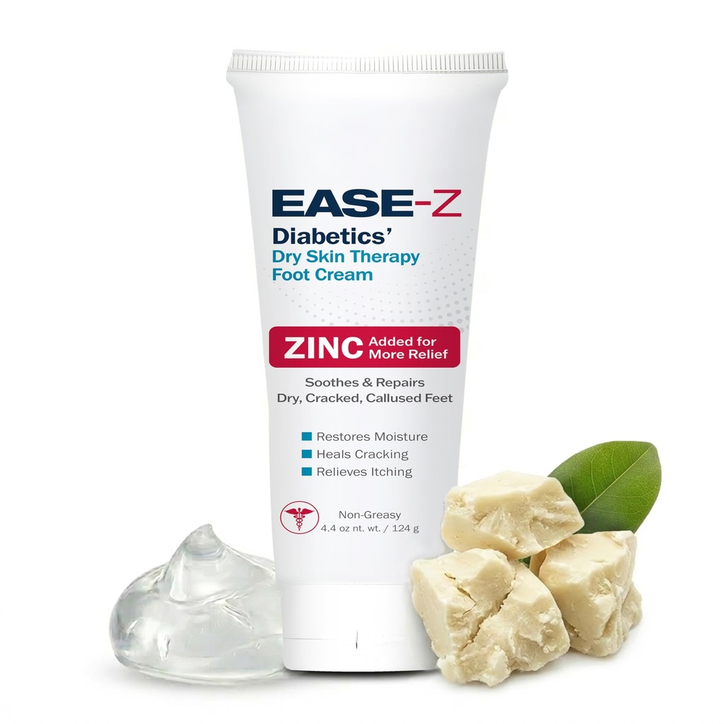 Diabetyczny krem do stóp. Clinically Proven Ingredients and ZINC Relieve Dry, Cracked, Callused Feet and Hands. Koi ból i płomienie. Masło Shea nawilża. Szybkie aktorstwo, długotrwałe.