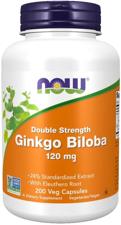 Teraz żywność Ginkgo Biloba 120mg 200 Vcaps