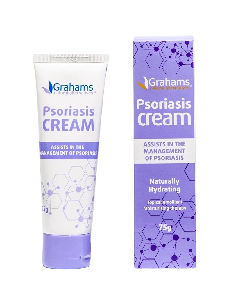 Grahams Natural łuszczyca krem - Moisturiser łuszczyca Leczenie skóry do zmniejszenia skalowania, Relieve zapalenie, podrażnienie, świąd, zaczerwienienie i suchość - zapachy i sterydy wolne (1 x 75g)