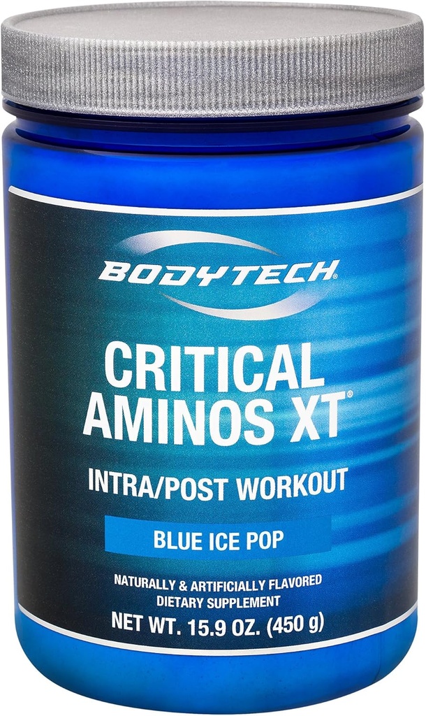 BODYTECH Krytyczne Aminos XT Intra / Post Trening niebieski lód Pop - Wspiera odzysk mięśni (12.4 Ounce Powder)