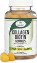 Kolagen Gummie dla kobiet Wspiera Starzenie (Max Siła - Wzmocnione z Biotin, Witamina C, Cynk, i Witamina E (Długowieczność dla kobiet i mężczyzn) 60 Włosy, Skóra i Nails Witaminy (Non-GMO) przez podwójne drewno