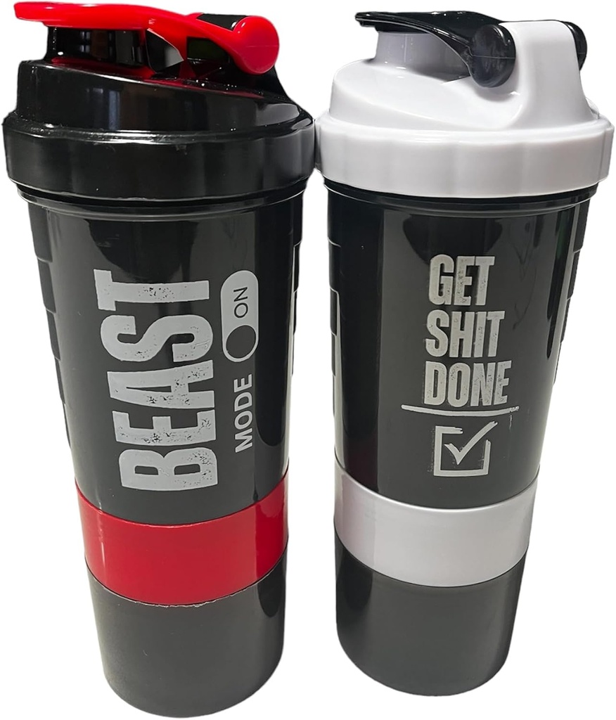 Butelka do shakera proteinowego - Butelka do shakePro16oz BPA- wolna od shakera z Leak- Proof Storage for Powder / Pills - Idealny do siłowni i fitness