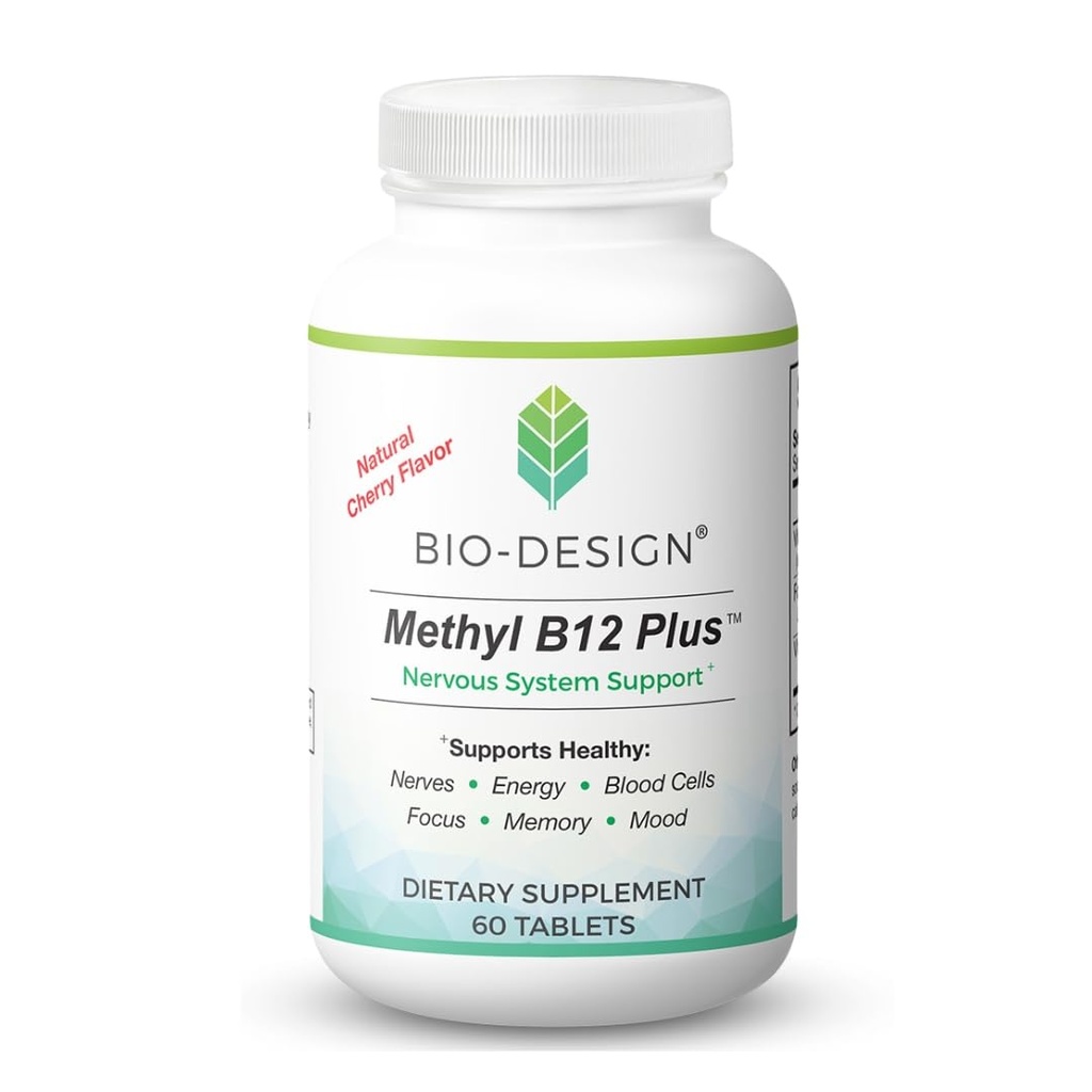 Metyl B12 5000 µg Plus suplement foliowy - Metylodobalamina, L- Metylfolan - Metylowany i Biodostępny - Wspomaga zdrowy system nerwowy, metabolizm energii i zdrowie mózgu - 60 tabletek