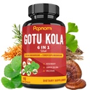 Organic Gotu Kola Extract Kapsułki z Reishi, Cordyceps, Rosemary, Gingko Biloba & Valerian Root - 90 Liczy na 3 Miesiące - Pomaga Mózg, Immunitet, Skóra & Serce Zdrowie