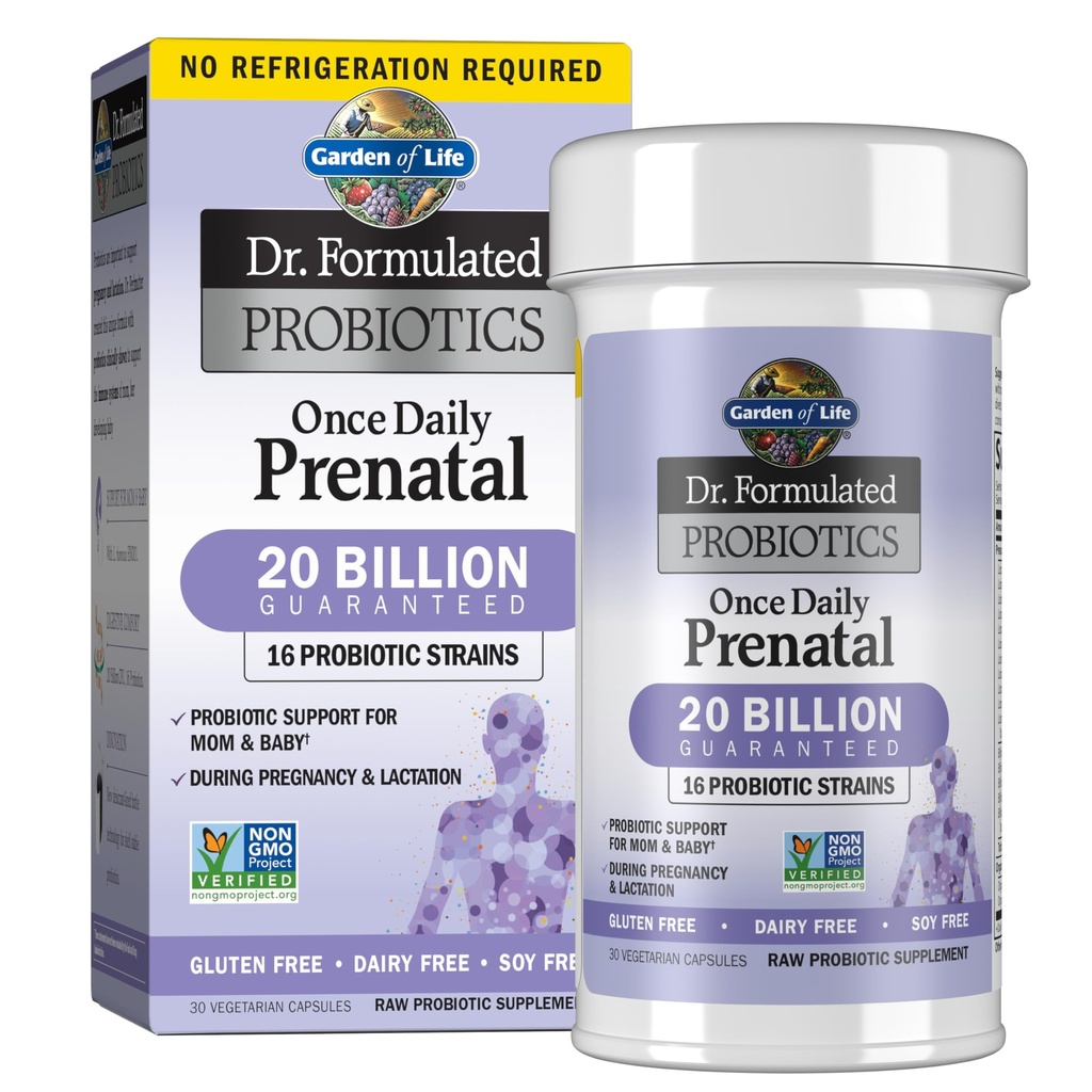 Ogród Życia Dr Tworzywa Probiotyki raz dziennie Prenatal - Acidophilus i Bifidobacteric Probiotic Support dla mamy i dziecka - Półka Stable - Gluten, Dairy i Soy- Free - 30 Kapsułki wegetariańskie
