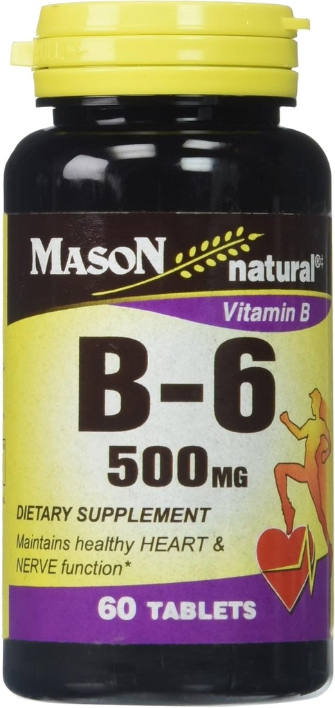 Mason Naturals Witamina B- 6 500 mg Tabletki - 60 ea
