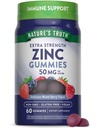 Nature 's Truth Gummies Cynk dla dorosłych 124; 50 mg 124; 60 Hrabia 124; Wegan, Non-GMO & Gluten Free Extra Supplement Siła 124; Mieszane Berry Flavor