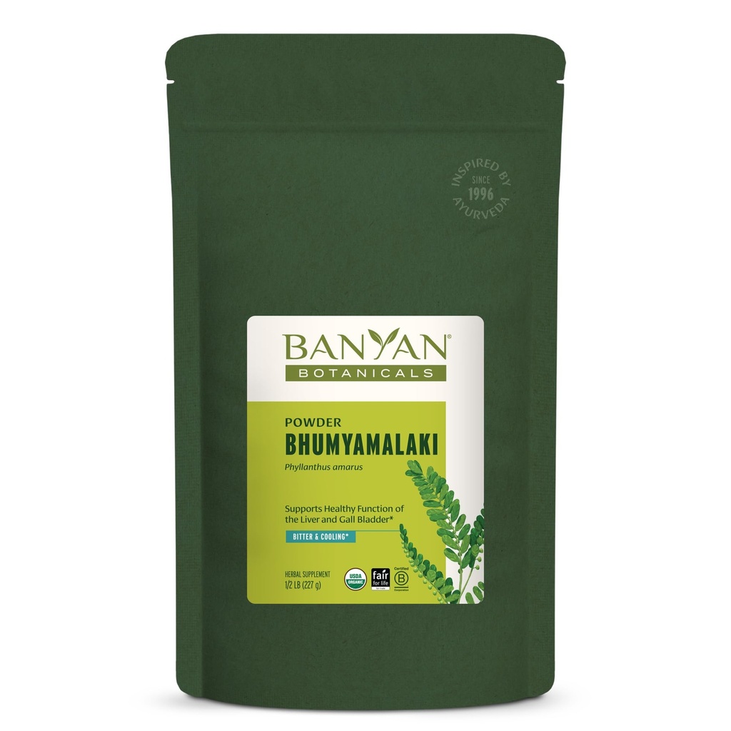 Banyan Botanicals Bhumyamalaki Powder - Organic Liver Health Supplement * - Phyllanthus spp. - for Natural Detoksyfication & Cleansing of The Liver * - 1 / 2 Funt - Non GMO Sustainable Sourced Vegan