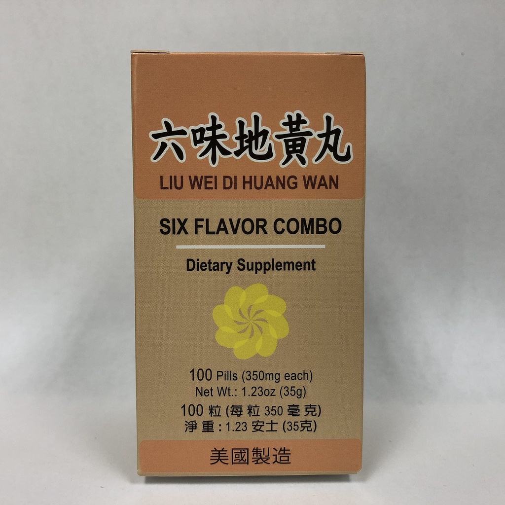 Six Flavor Combo:: Liu Wei Di Huang:: Ziołowy suplement do zawrotów głowy, pocenie, szumy uszne:: Made in USA
