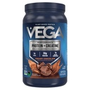 Vega Białko + Kreatyna - 30g Białko oparte na plantacji, Czekolada, 13 Służenie, 3g Kreatyna, 5g BCAA, Wegan, Keto, Gluten Free, Wolny od mleka, Niskie węglowodory, do wzrostu i naprawy mięśni, Drink Mix, 23.4oz