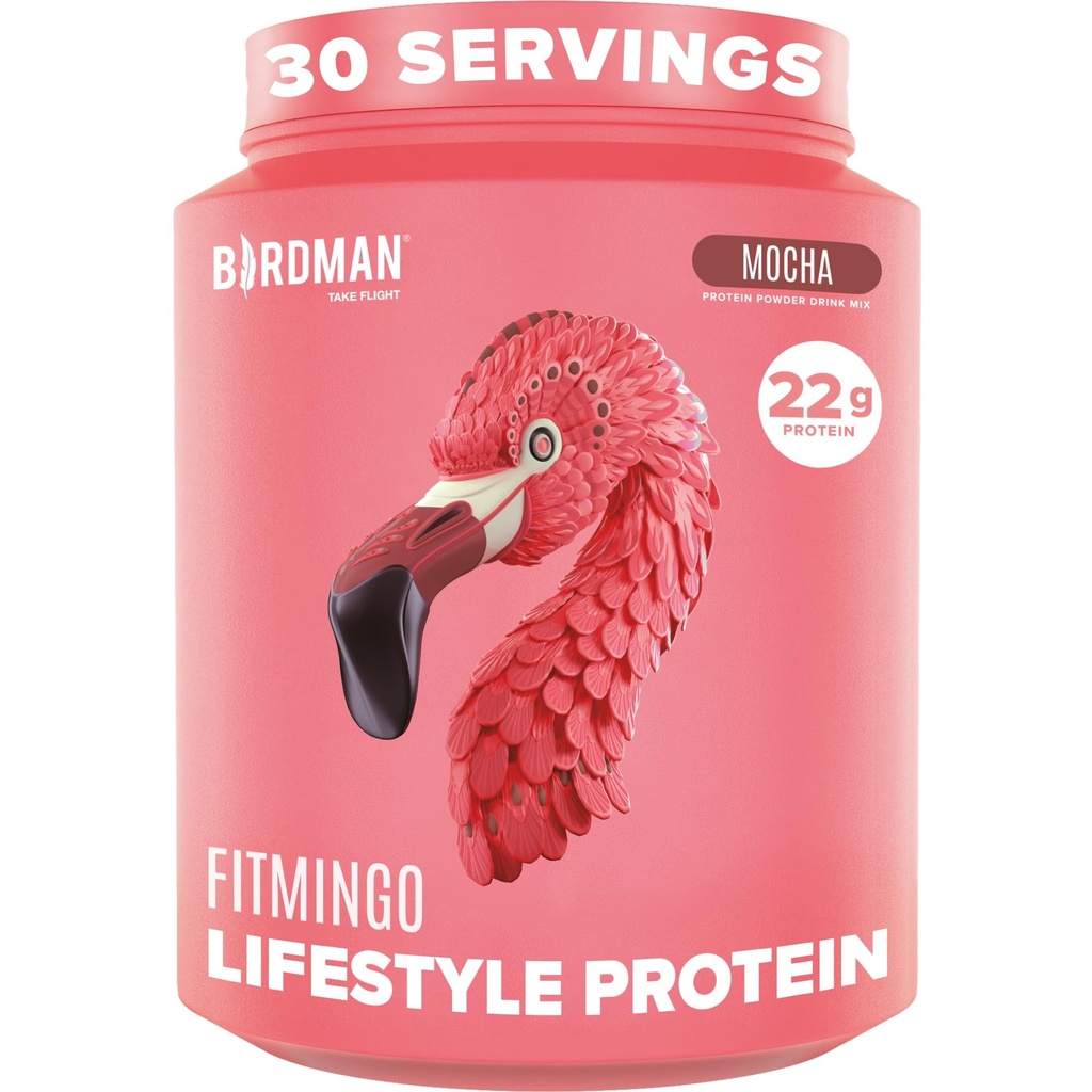 BIRDMAN Fitmingo Vegan Protein Powder z Inozytolem, Colagen Boosters, Kwas hialuronowy i witamin 124; Niskie węglowodory, Wolne od nabiału, Niskie kalorie 124; 23g Proszek z białka borówkowego z Myo- Inozytol