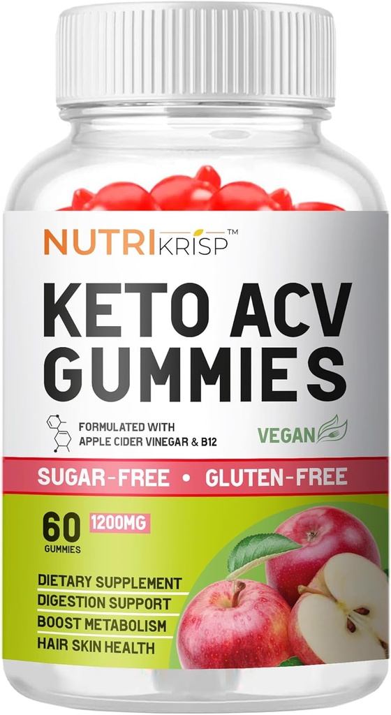 Keto ACV Gummies Advanced Weight Loss & Rapid Belly Fat Burn - Gluten wolny od cukru Super Jabłko Cydr Ocet suplement diety dla mężczyzn (1200MG)