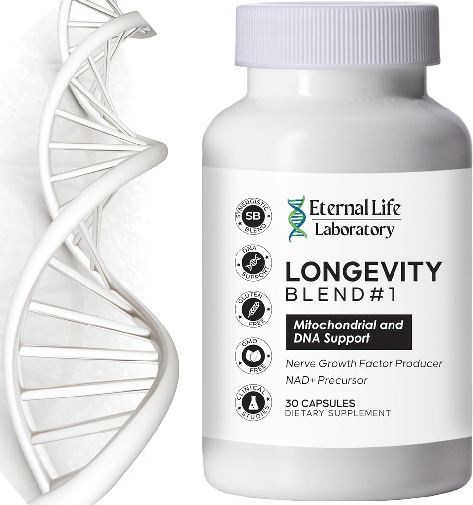 NAD + Suplement z CoQ10 200mg, PQQ, Nikotynamid Ribozyd, Shilajit for Anti Aging Skin & Cell Vitality Longevity Blend # 1 Made with Himalayan Shilajit and NAD - 30 Veggie Capsules