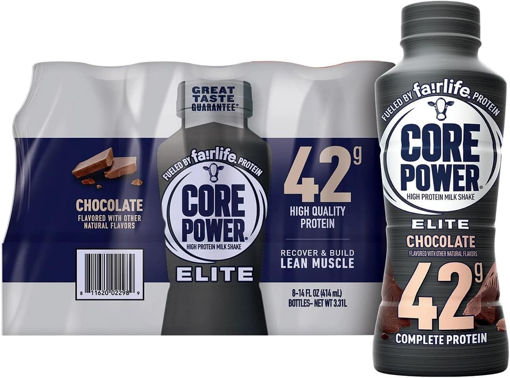 FAIRLIFE NUTRITION PLAN Core Power Elite 42g. Wstrząs białkowy, czekolada - płyn (14 fl. oz, 8 pk.)
