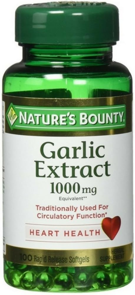 Nature 's Bounty Garlic 1000 mg Rapid Release 100 Odorless Softgels