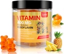 Witamina B2 Gumiaki, Witamina B2 Gumiaki ryboflawinowe 400mg z Magnezu & Coq10, Migrena Relief & Headache Relief, dla dzieci i dorosłych, 90 Gumiaki do żucia (1)
