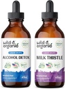 Wild & Organic Alcol Detox Tincture 4 fl oz & Milk Tistle Tincture 4 fl oz