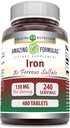 Iron Amazing Supples as Ferrous Sulfate Supplement Equipment 124; 65 Mg Equipment 124; Tablets Evidence 124; Non-GMO Equipment 124; gluten Free Equipment 124; Made in USA (480 Count)