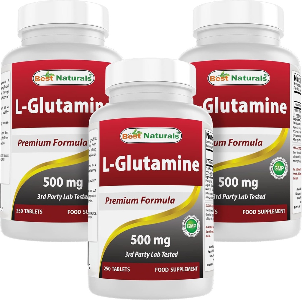 Best Naturals L- glutamine 500mg, 250 tabletek (250 tabletek)