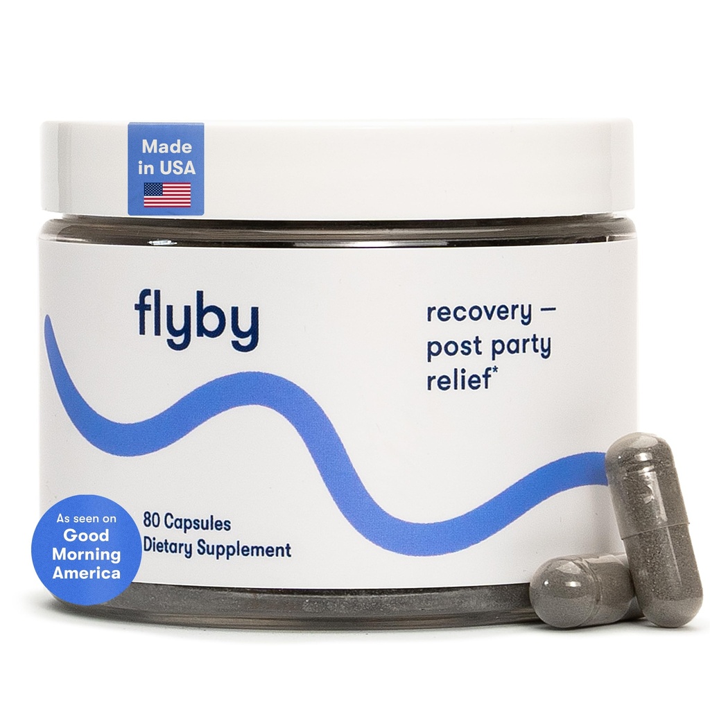 Suplement Odzyskiwania Flyby - All The Hang, Without The Over! ™ - z mlekiem Thistle, Witamina C, Aktywowany Węgiel i Jabłko Cydr Ocet - Formuła Picia pre & Post (80 Count)