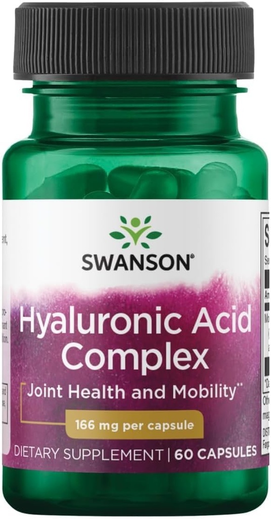 Swanson Super potencja Hyal- Joint Hyaluronic Acid Complex 166 Miligramy 60 Kapsułki