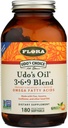 Olej Flora Udo 3- 6- 9 Mieszanka - Zawiera organiczny kokosowy, olej lniany i więcej - 180 Softgels wegetariańskie
