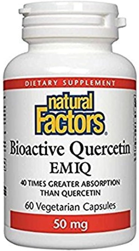Czynniki naturalne Bioaktywne Quercetin EMIQ 50mg, 60 Kapsułki wegetariańskie