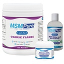 KALA ZDROWIE MMPURE Starter Bundle with MSM Coass Flakes 1lb, MSM Muscle & Joint Cream 2oz and MSM Gel with Organic Aloe 8oz