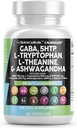 Czyste Nutraceuticals GABA 750mg 5 HTP 200mg L Tryptofan 500mg L Theanine 200mg Ashwagandha SAM- e L- Glicyna - Witaminy wspomagające nastroje dla kobiet i mężczyzn z L- Tyrozyną 5- HTP (5- Hydroksytryptofan)