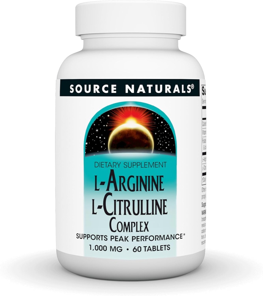 Źródło Naturals L- Arginine L- Citruline Complex 1000mg Essential Amino Acid Supplement - 60 tabletek