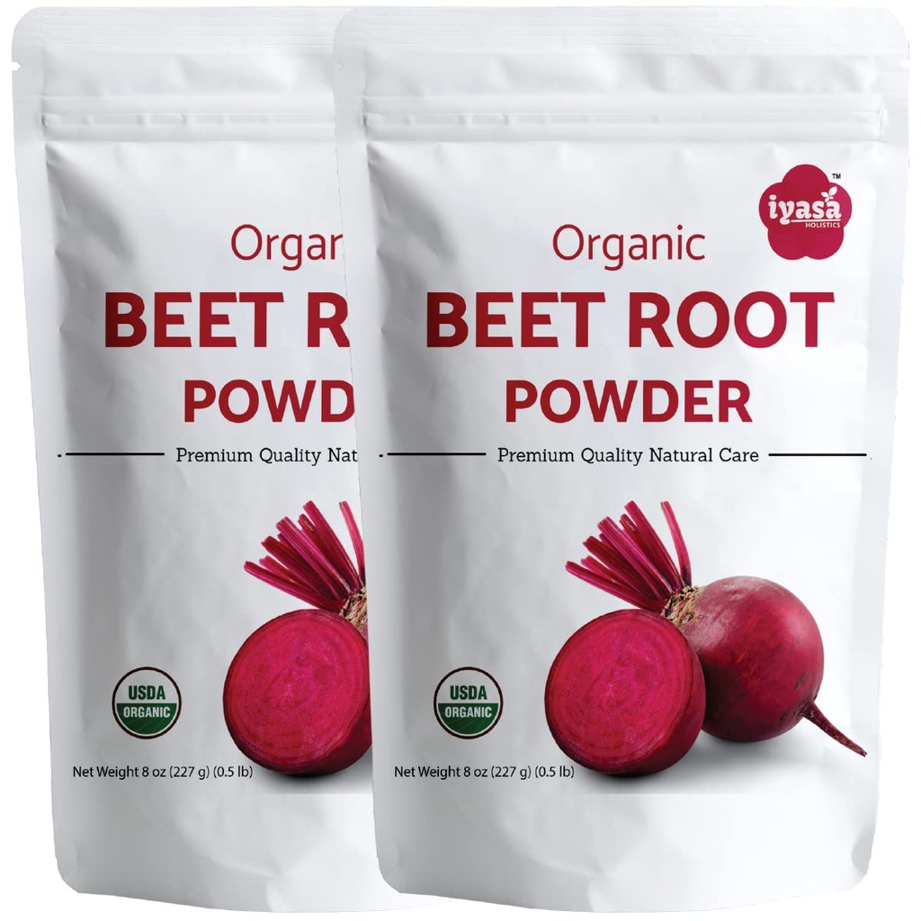 Iyasa Organic Beet Root Proszek, Roślina oparta, Wegan, Gluten- Free, Superfood Buraka do pieczenia i gotowania 1 lb 16 oz 453 gm