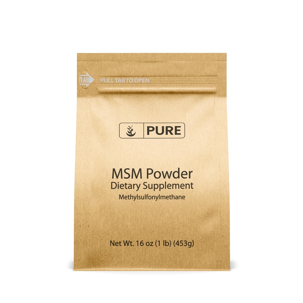 PURE ORYGINALNE WŁÓKNIKI Metylosulfonylometan (1lb) MSM, Natural Sulfur Dietetic Supplement