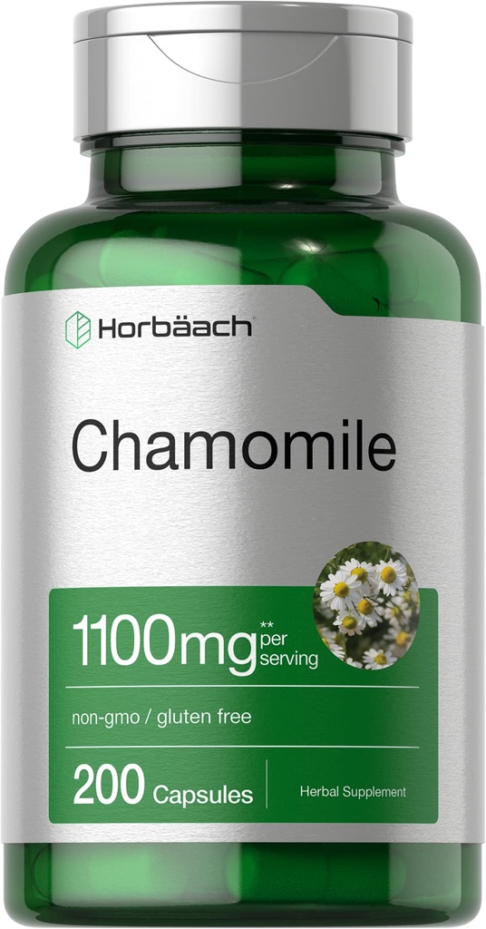 Ekstrakt Horbäach Rumomile Flower 124; 200 tabletek 124; 1100mg Kapsułki 124; Non-GMO, Gluten