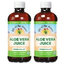 Lily of The Desert Organic Aloe Vera Juice 2- Pack - Wewnętrzny filet, Natural Gut & Digestive Support, Stomach Relief, 32 Fl Oz Ea