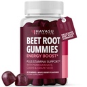 Gummy buraczane z COQ10 & Granatem - Suplement tlenku azotu dla mężczyzn i kobiet - Burak buraczany dla trwałości, Wydajność, Odzysk - Wegan, Non-GMO, Gluten Free - Mieszane Berry Flavor, 60 Count