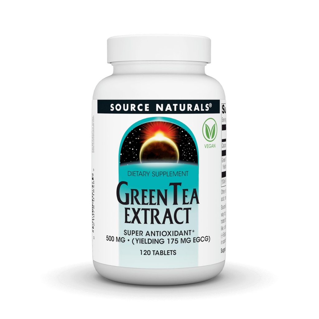 Źródło Naturals Green Tea Extract 500 mg Super przeciwutleniacz - 120 tabletek
