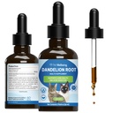 Zwierzęta domowe Dobrostan Dandelion Korzeń dla kotów - Wątroba i serce Zdrowie, Funkcje trawienne, Sugar Sugar Support, Certified Organic - Veterinarian-Complicated Herbal Supplement 2 oz (59 ml)