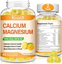 Gumie cynku wapnia z witaminą D3 i K2, Gluminian magnezu o wysokiej absorpcji Potas do immunologicznego i spokojnego nastroju, mango wegańskie i aromat ananasowy 120 Gummies