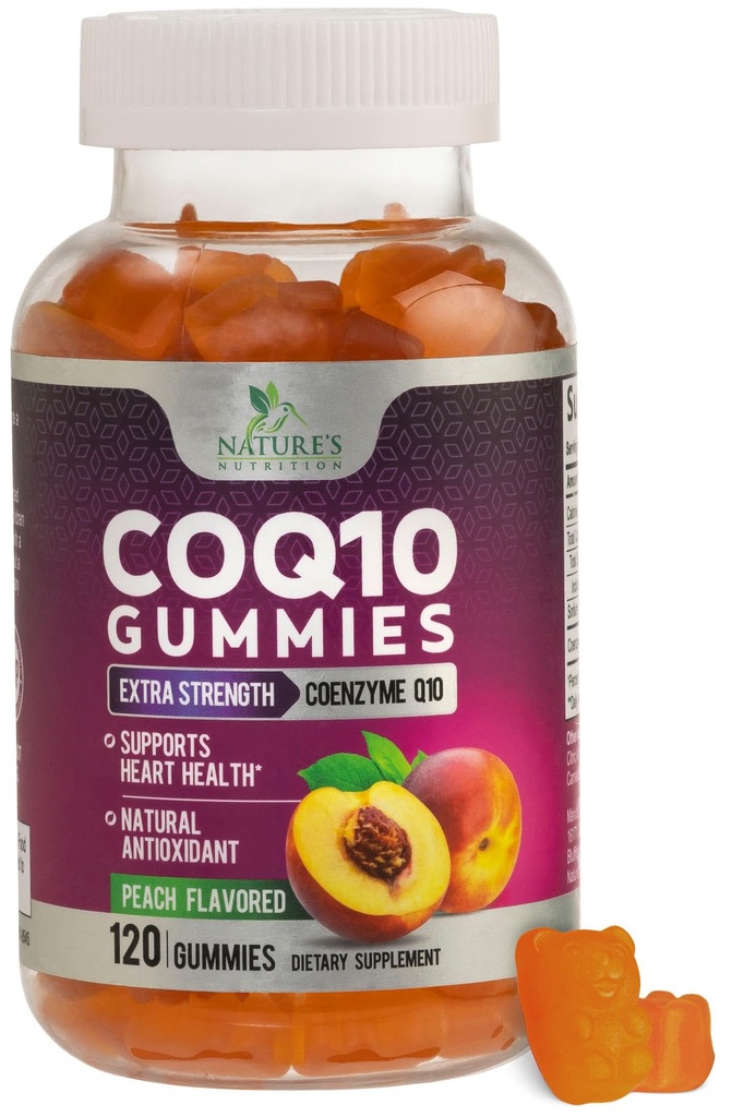 CoQ10 Gumies 100mg - 3X Siła, Wysoka Absorpcja, Suplement przeciwutleniający do wsparcia zdrowia serca i produkcji energii, Ultra Koenzym Q10 Witaminy, Coq 10 Suplementy, Non-GMO - 120 Gummies CoQ10