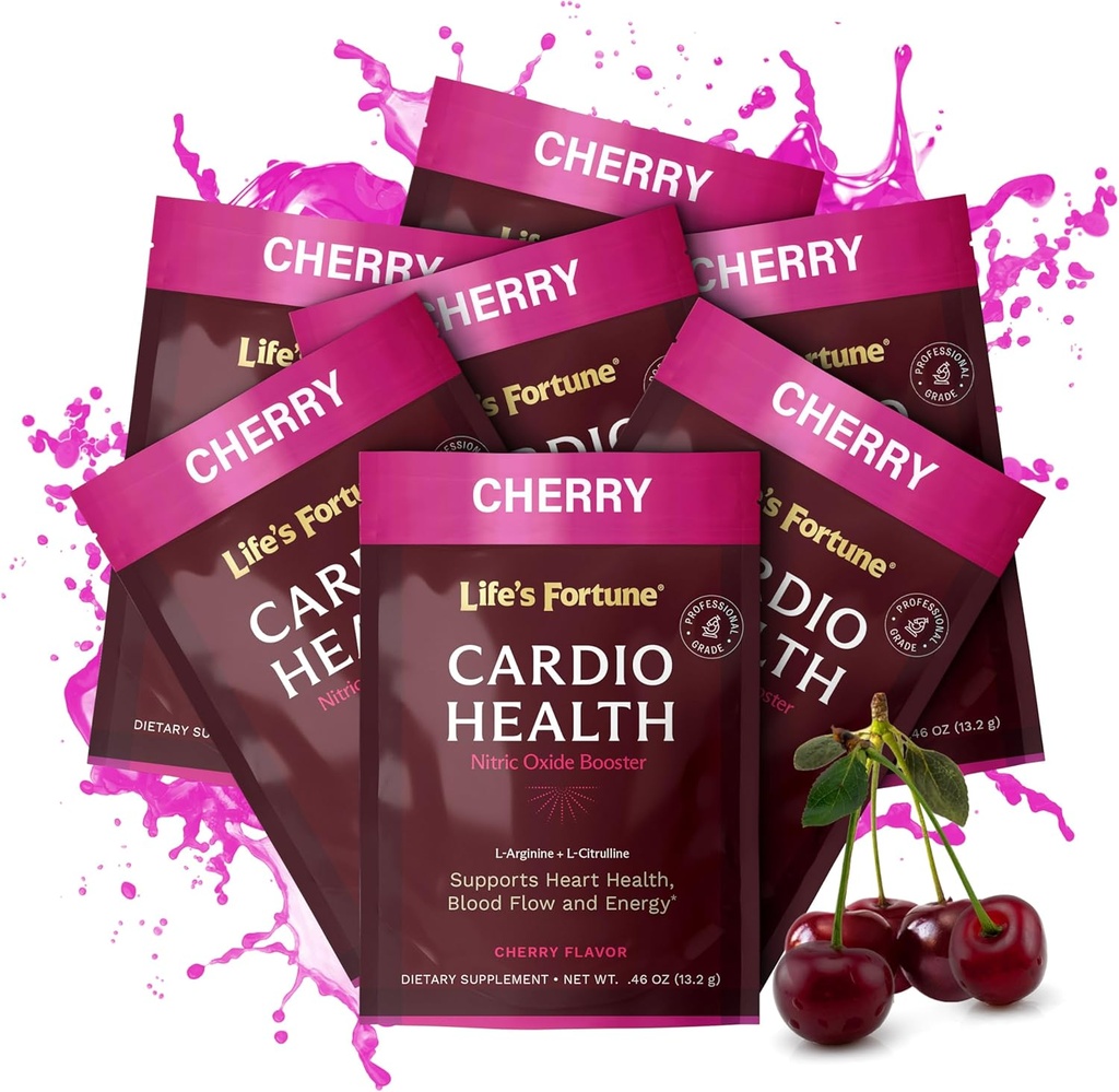 Fortuna życia L Arginina L Citruline Supplement Powder - Wysokiej mocy dodatek tlenku azotu booster z naturalnego zapachu wiśni (7 Sług (Pack of 1), Cherry)