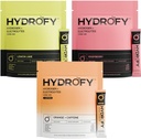 Wodór + Electrolytes Drink Mix Malina, Pomarańczowy + Kofeina, i Lemon Lime Bundle 75 Słupki 124; Superior Hydration Pakiety z Molecular Hydrogen (H2), Sodu, Potas, Magnezu i wapnia