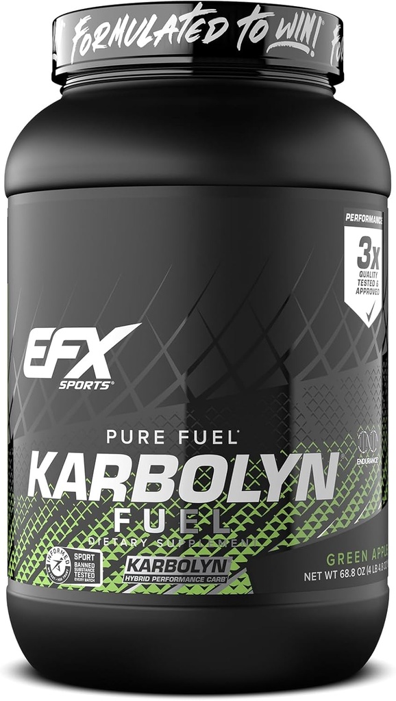 EFX Sports Karbolyn Fuel Building 124; Fast- Absorbing Proszek węglowodanowy 124; Ładunek węglowodanów, Trwała energia, Szybki odzysk 124; Stymulant Free Building 124; 35 Sług (Zielone jabłko)