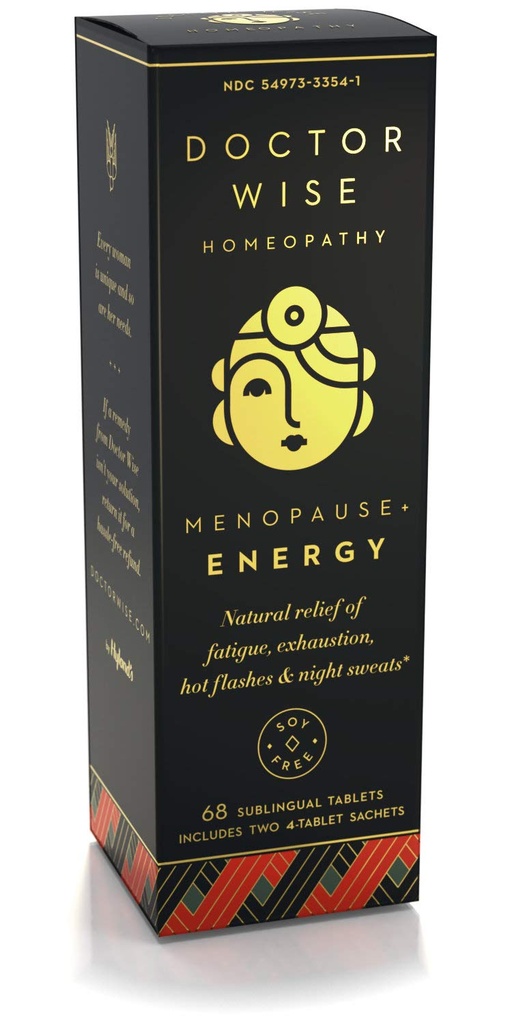 Hyland 's Menopauza Natural Homeopatic Relief of Fatigue, Wyczerpanie, Gorące błyski i nocne poty, Doctor Wise Menopauza Energy, 68 Szybkie rozpuszczenie tabletek